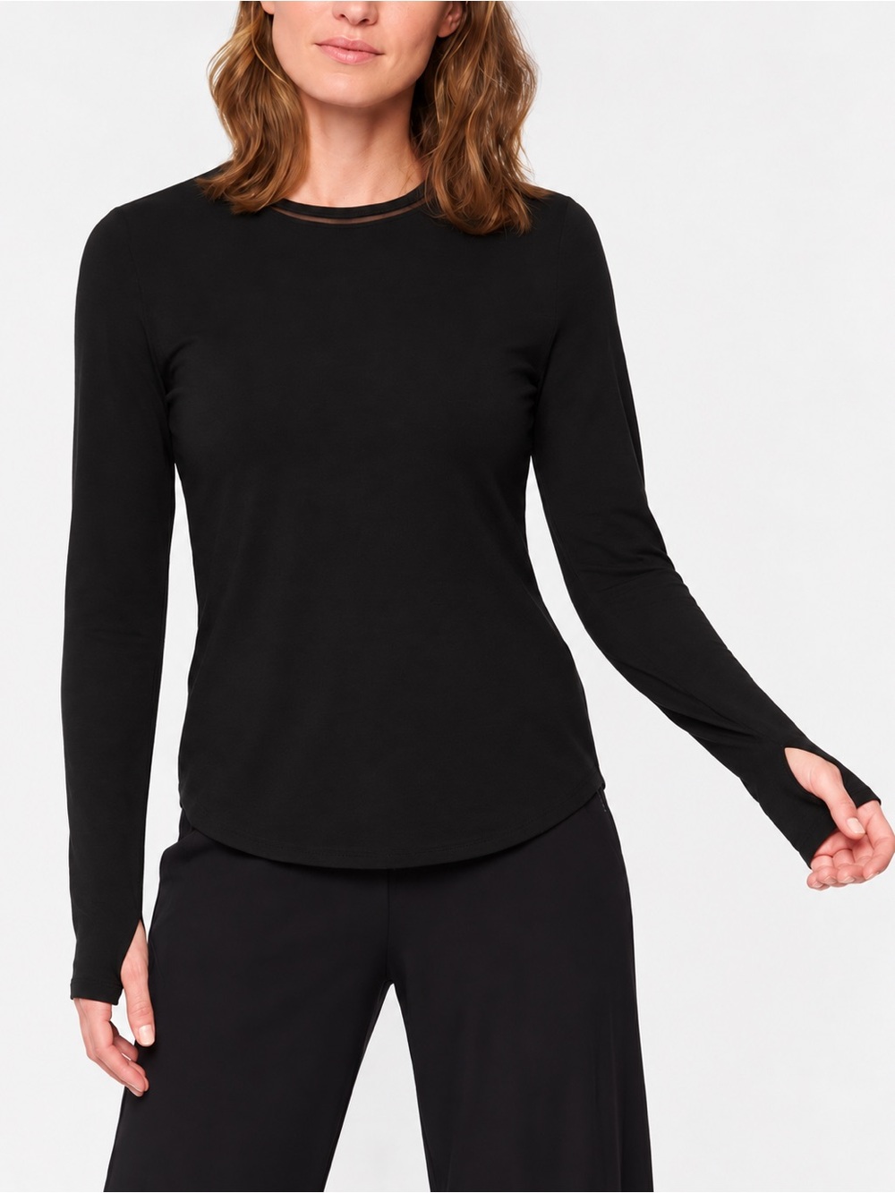 Athleta Industry Long Sleeve Top Black Size L